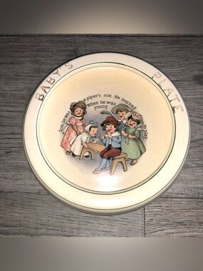 Antique (?) Roseville (?) Baby’s Plate Tom the Piper’s Son Hand Painted Japan